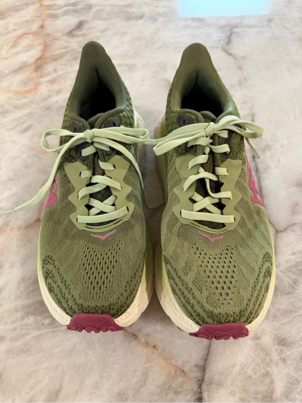 HOKA Challenger ATR 7 Trail Running Shoes Olive Green Pink Women’s Size 7B